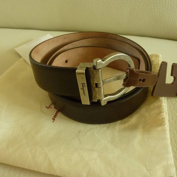 Salvatore FERRAGAMO $395 Gancio-Bit Belt (34) - Picture 1 of 8